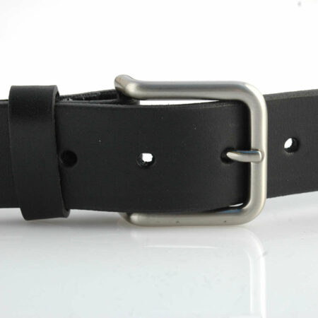 Ceinture en cuir noir "Robin" - larg. 3,5 cm