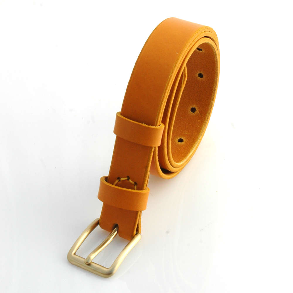 Ceinture pour enfant en cuir jaune moutarde Mélina - Larg. 2,5