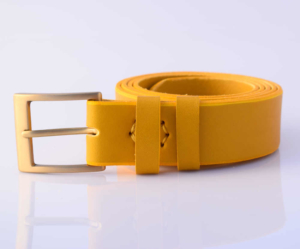 Ceinture jaune en cuir "Alix"