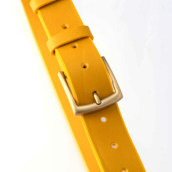 Ceinture jaune en cuir "Victoire" - larg. 3,5 cm