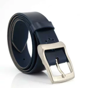 Ceinture bleue marine en cuir "Robert"