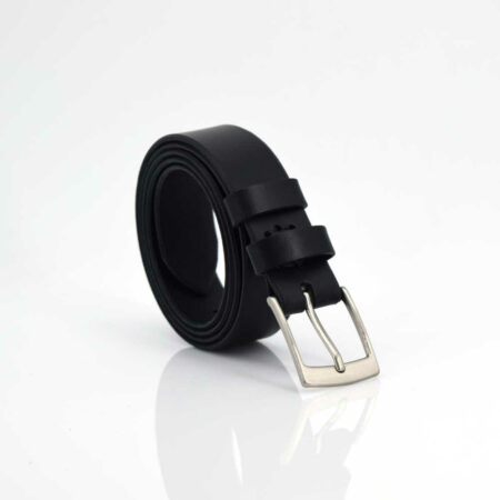 Ceinture en cuir noir "Mathis"