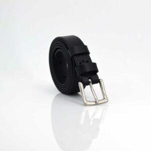 Ceinture noire en cuir "Mia" - Larg. 2,5 cm