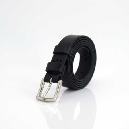 Ceinture noire en cuir "Mia" - Larg. 2,5 cm