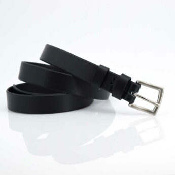 Ceinture noire en cuir "Mia" - Larg. 2,5 cm