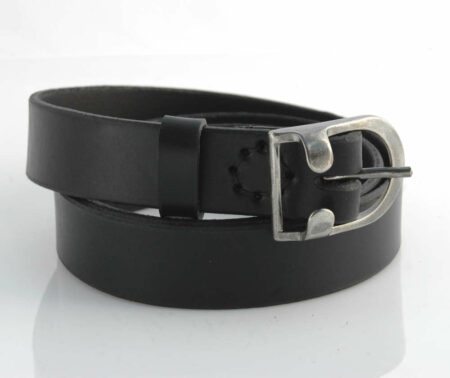 Ceinture noire en cuir "P'tite oreille"