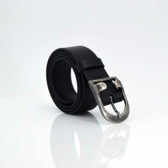 Ceinture en cuir noir "Léo"