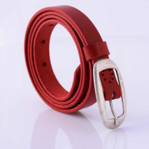 Ceinture fine rouge en cuir "Vanessa"