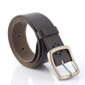Ceinture grise en cuir "Lilian" - larg. 3,5 cm