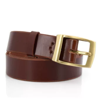 Ceinture marron fauve en cuir "Jordan" - larg. 3,5 cm