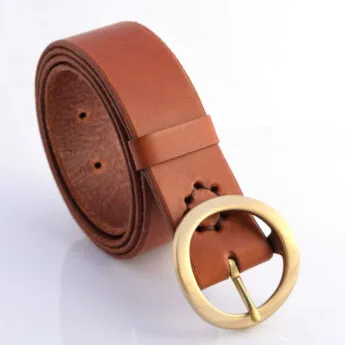 Ceinture marron fauve en cuir "Yann"