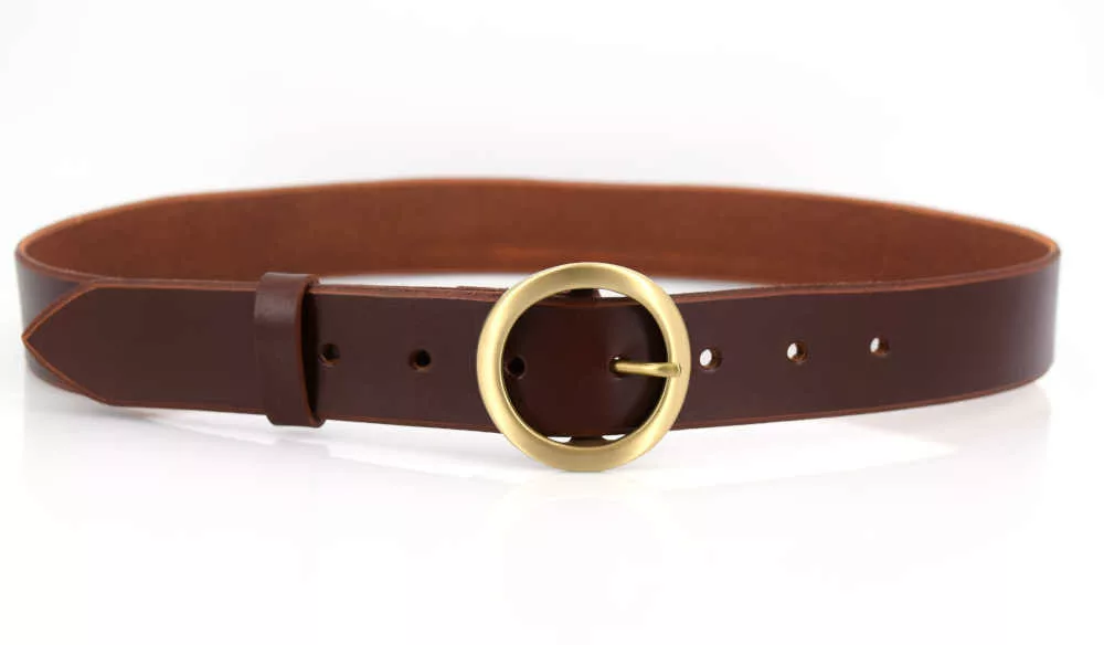 Ceinture marron fauve en cuir "Yann"