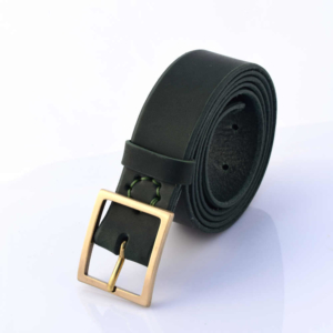 Ceinture verte en cuir "Aurélie" - Larg. 3,5 cm