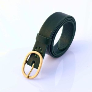Ceinture verte en cuir "Eden" - Larg. 3 cm