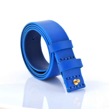 Ceinture bleue en cuir "anti allergie"