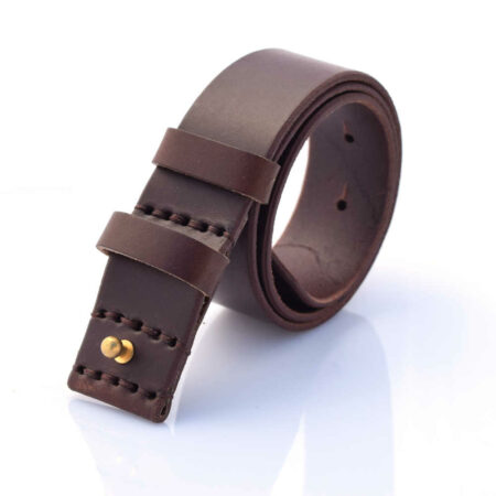 Ceinture marron foncé en cuir "anti allergie"