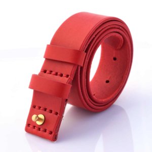 Ceinture rouge en cuir "anti allergie"