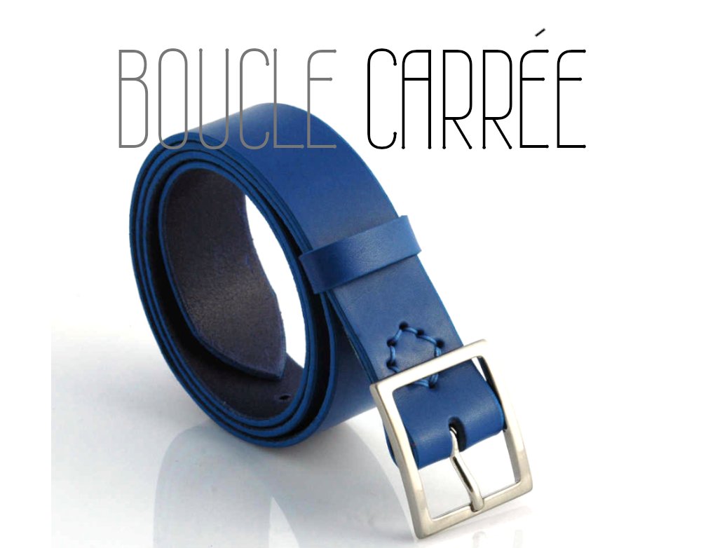 Ceinture en cuir avec boucle carrée