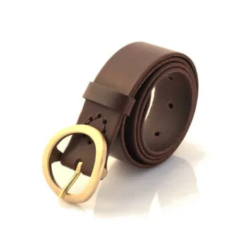 Ceinture en cuir marron foncé "Grégory" - larg. 3,5 cm