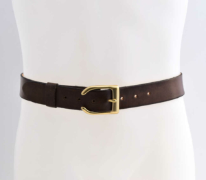 Ceinturon cuir marron foncé vieilli "Lyre"