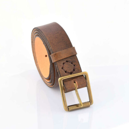 Ceinture marron foncé vieilli en cuir "Milo"