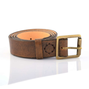 Ceinture marron foncé vieilli en cuir "Milo"