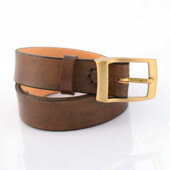 Ceinture en cuir marron foncé vieilli "Nino"