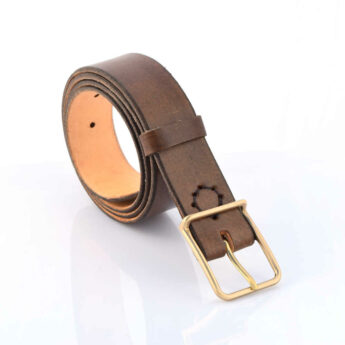 Ceinture en cuir marron foncé vieilli "Pablo"