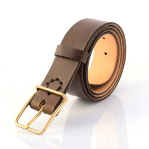 Ceinture en cuir marron foncé vieilli "Pablo"