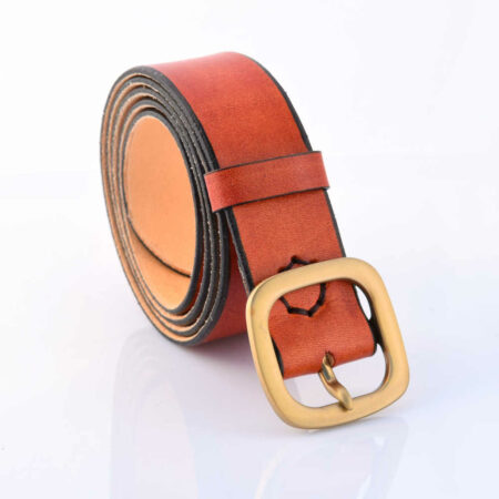 Ceinture - Ceinturon cuir marron "Elio" - Larg. 4 cm