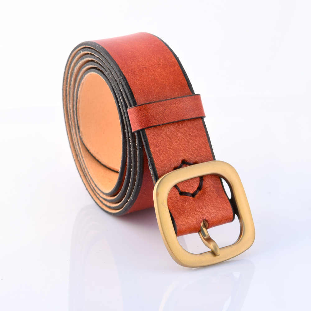 Ceinture - Ceinturon cuir marron "Elio" - Larg. 4 cm