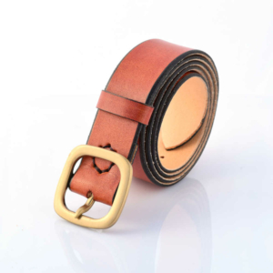 Ceinture - Ceinturon cuir marron "Elio" - Larg. 4 cm