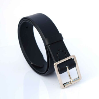 Ceinture en cuir noir "Rayan" - larg. 3,5 cm