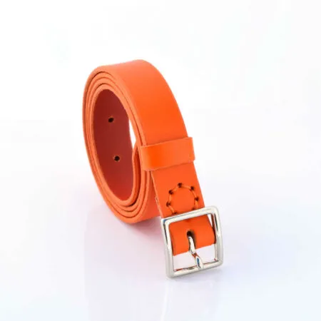 Ceinture pour enfant en cuir orange "Céleste" - Larg. 2,5 cm