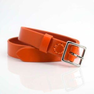 Ceinture orange en cuir "Chiara" - Larg. 2,5 cm