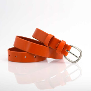 Ceinture orange en cuir "Leila" - larg. 3 cm