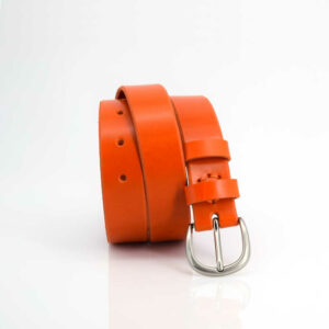 Ceinture orange en cuir "Leila" - larg. 3 cm