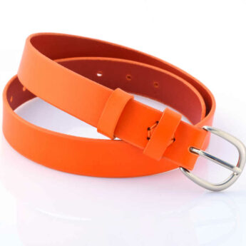 Ceinture orange en cuir "Leila" - larg. 3 cm