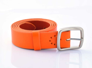 Ceinture en cuir orange "Soline" - larg. 3,5 cm