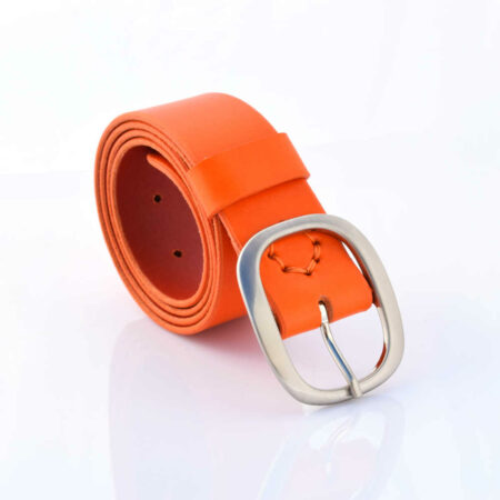 Ceinture - Ceinturon cuir orange "Sylviane" - Larg. 4 cm