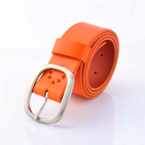 Ceinture - Ceinturon cuir orange "Sylviane" - Larg. 4 cm