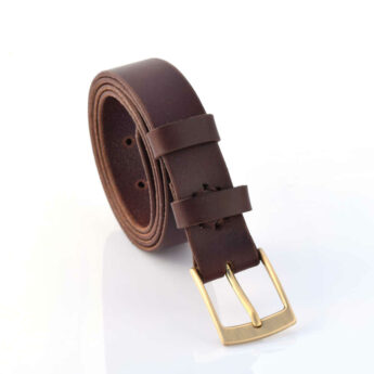 Ceinture en cuir marron foncé "Jade" - larg. 3 cm