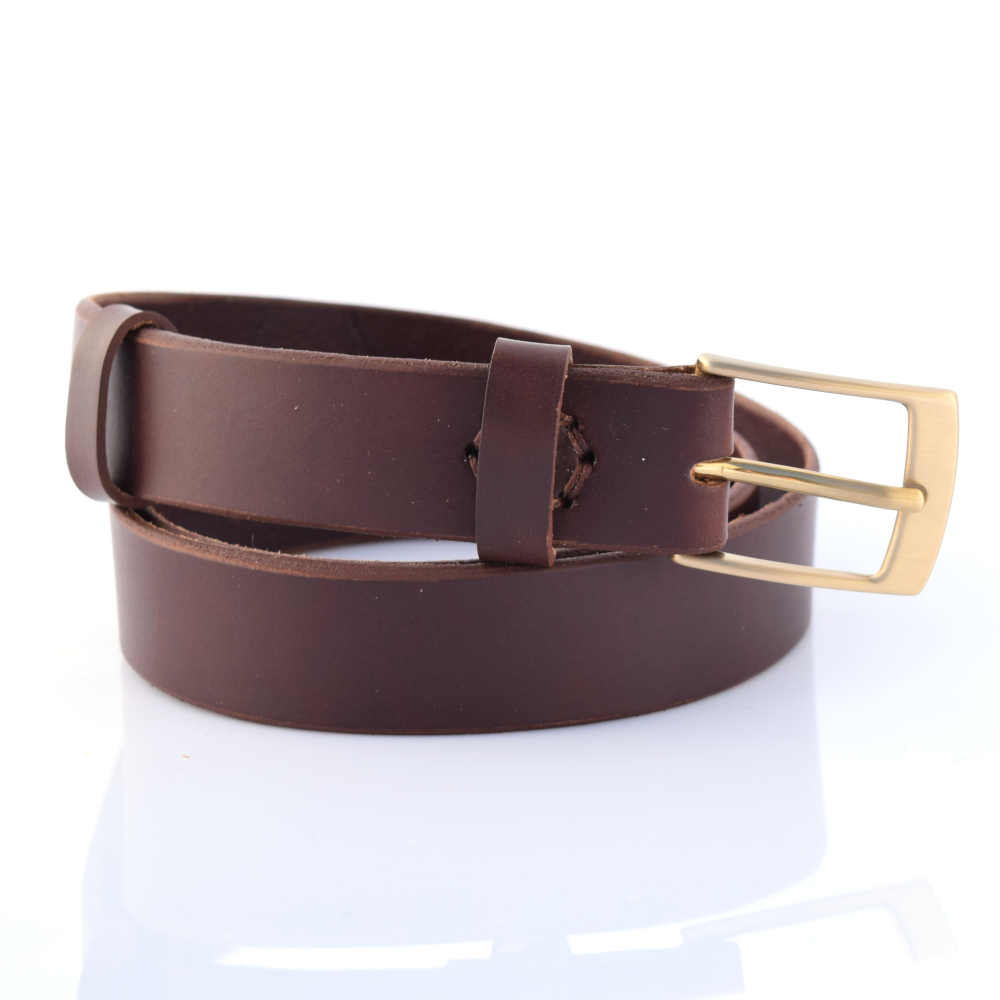 Ceinture en cuir marron foncé "Jade" - larg. 3 cm