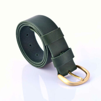 Ceinture verte en cuir "Maya" - larg. 4 cm