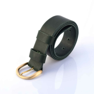 Ceinture verte en cuir "Maya" - larg. 4 cm