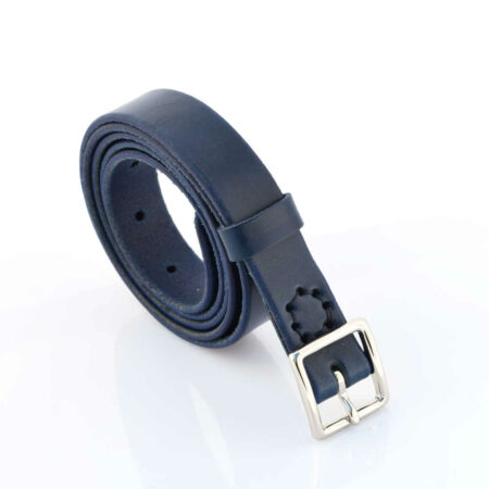 Ceinture fine en cuir bleu marine "Alistair" - Larg. 2,5 cm