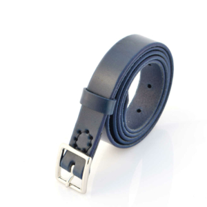 Ceinture fine en cuir bleu marine "Alistair" - Larg. 2,5 cm