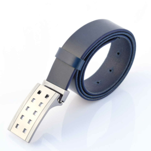 Ceinture pour costume en cuir bleu - "Aubin"