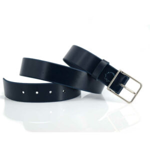 Ceinture en cuir bleu marine "Marcel" - largeur 3,5 cm