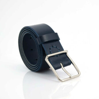 Ceinture en cuir bleu marine "Marcel" - largeur 3,5 cm